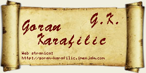 Goran Karafilić vizit kartica